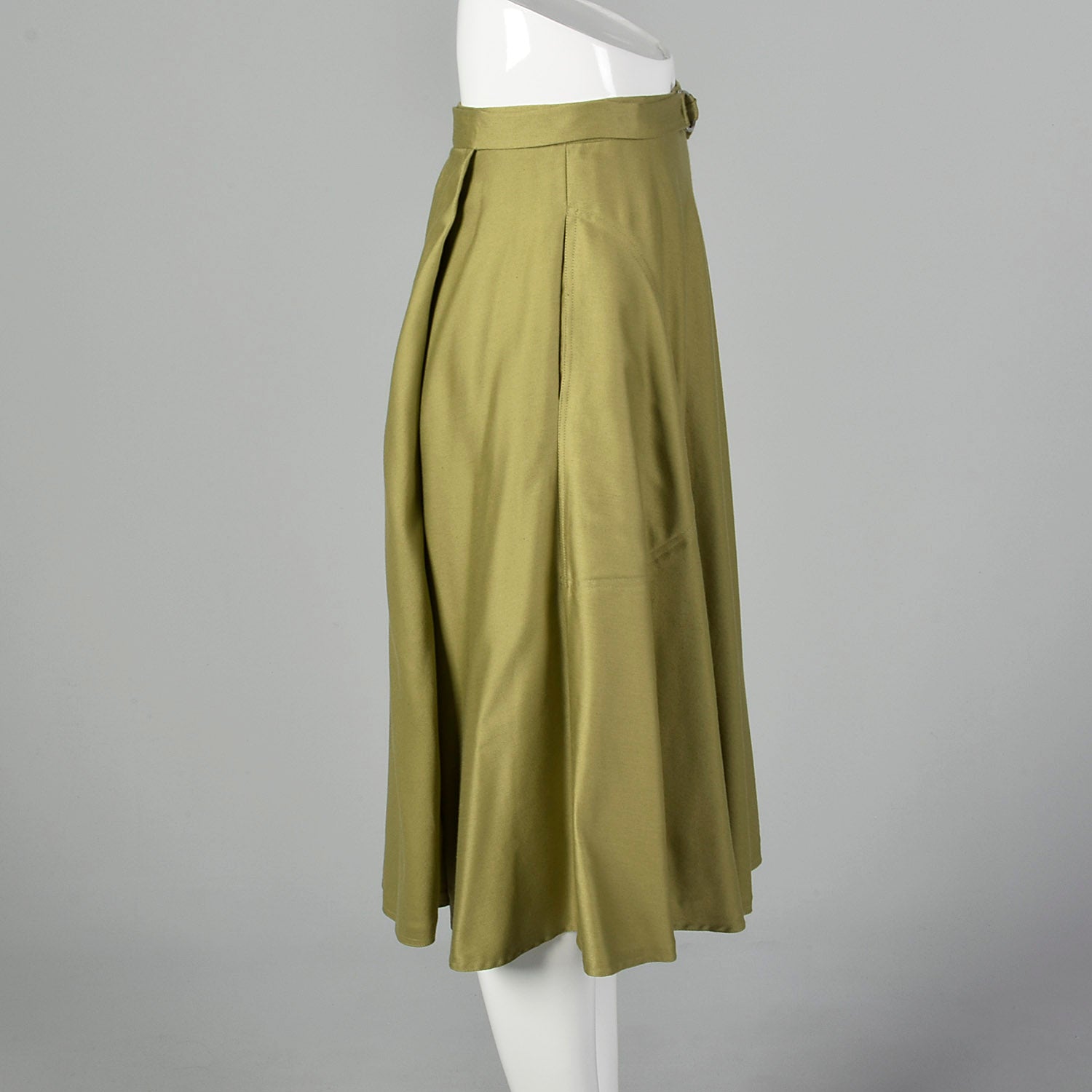 Ellen Tracy 1970s Green Wrap Skirt