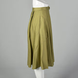 Ellen Tracy 1970s Green Wrap Skirt