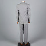 1950s Mens Two Piece Suit in Dove Gray with Blue & White Flecks