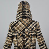 Chanel Full Length Tweed Maxi Coat with Toggle Closures & Hood