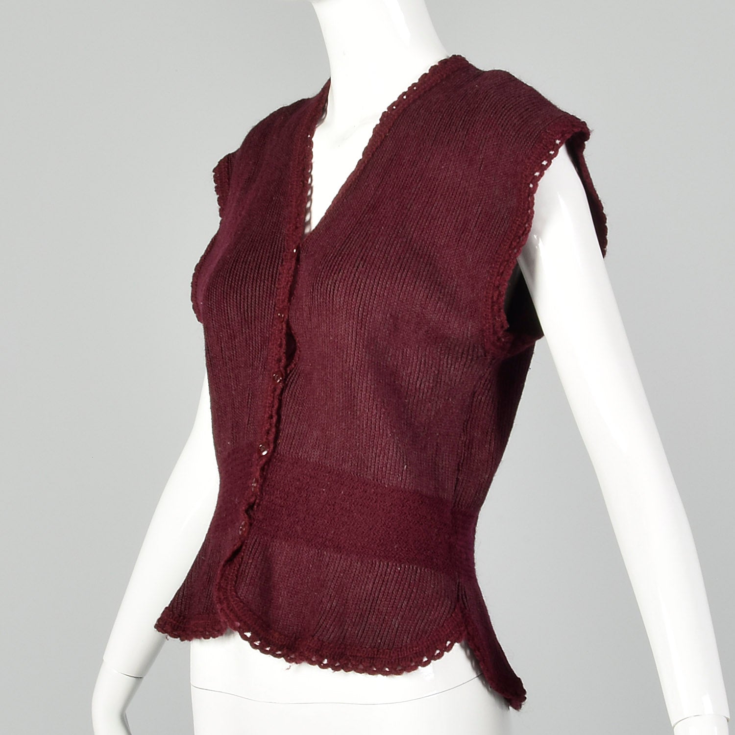 1930s Hug-Me-Tite Burgundy Sweater Vest