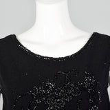 1960s Black Sleeveless Sweater with Beading