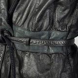 Medium 1980s Wilsons Black Leather Jacket Belted Outerwear