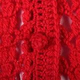 1950s Vibrant Red Open Crochet Cardigan