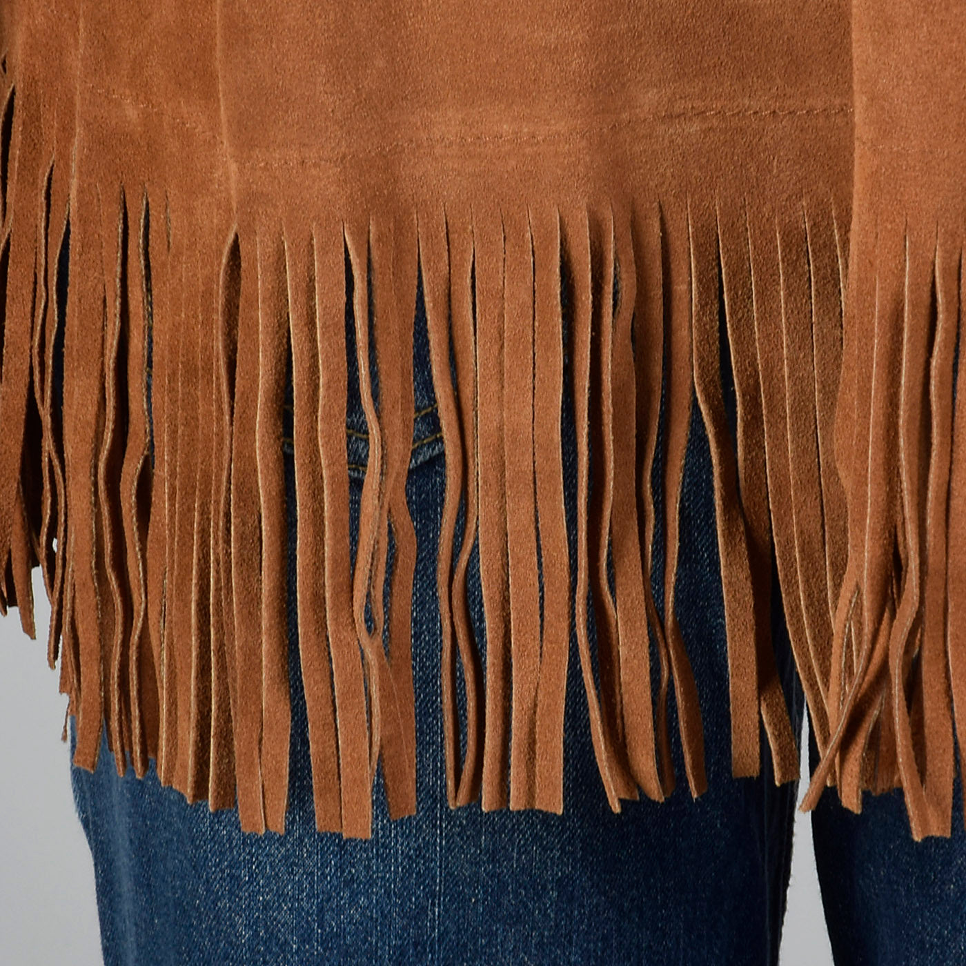 1970s Mens Brown Leather Fringe Jacket