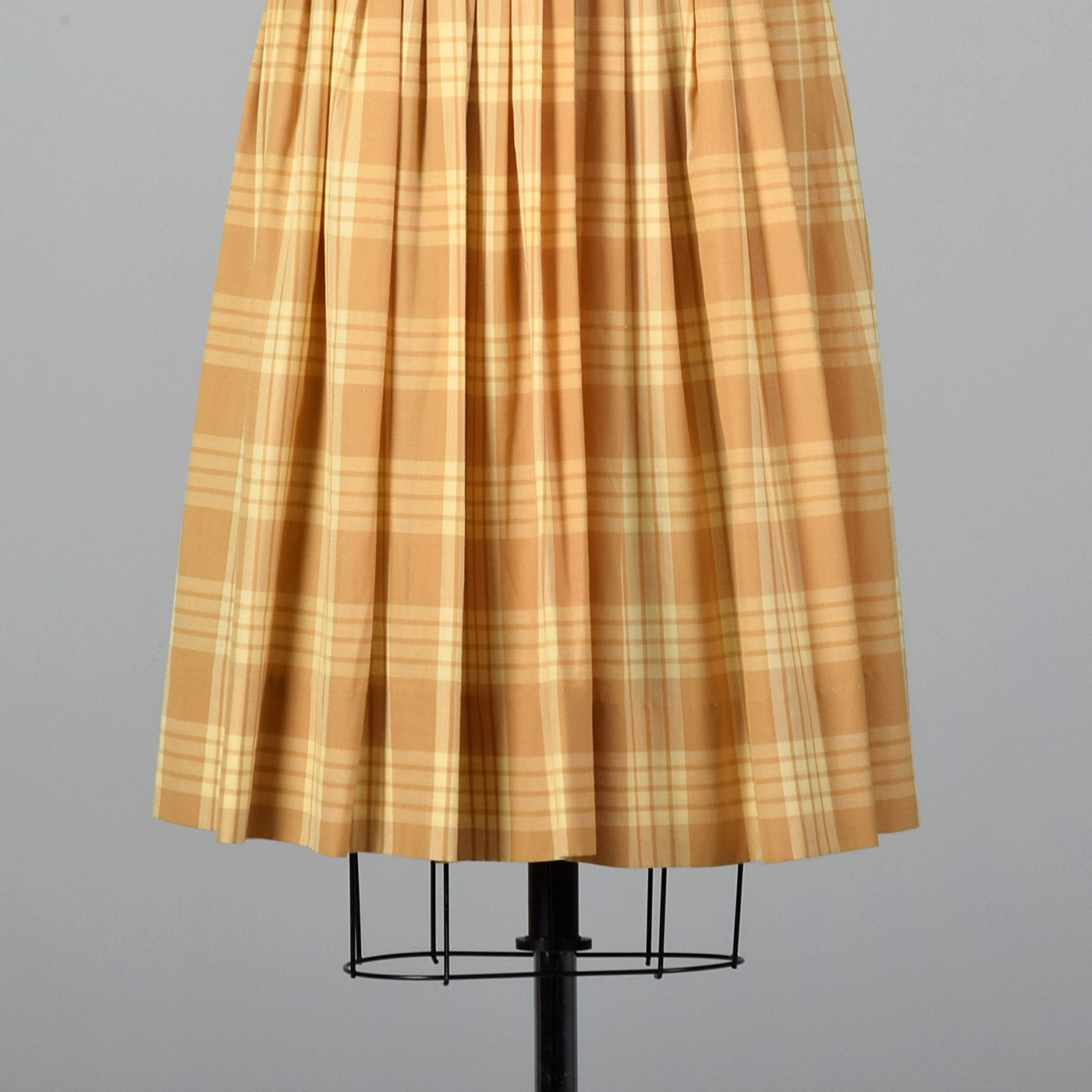 1960s Plaid Shirtwaist Dress with Vented Back