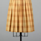 1960s Plaid Shirtwaist Dress with Vented Back
