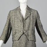1960s Black and White Tweed Skirt Suit