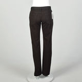 Small Helmut Lang Spring 2003 Black Jeans White Applique Designer Cotton Pants
