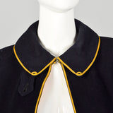 1940s Navy Wool Cape Uniform Autumn Outerwear