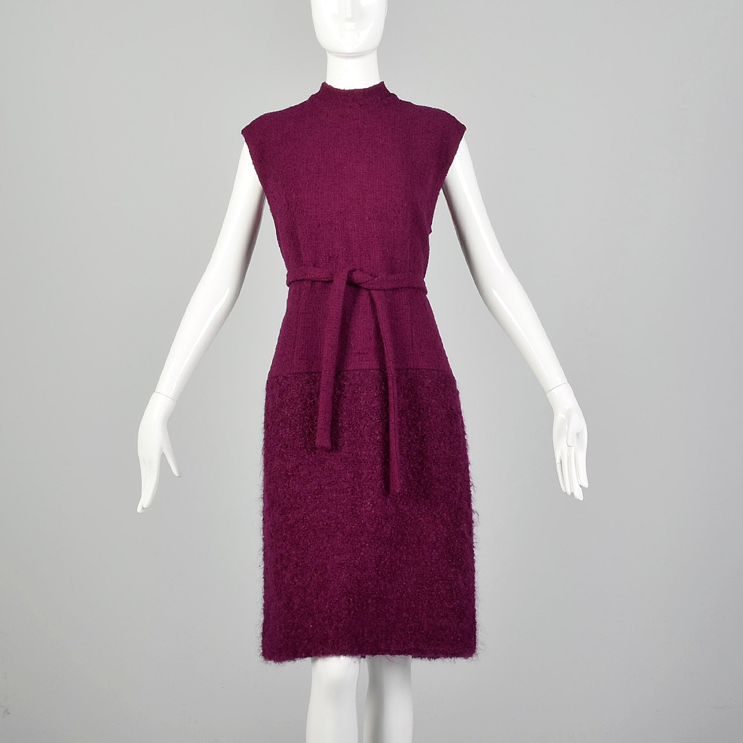 Large 1960s Fuchsia Coat and Dress Set
