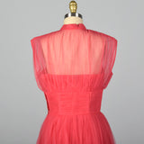 1950s Emma Domb Pink Tulle Party Dress