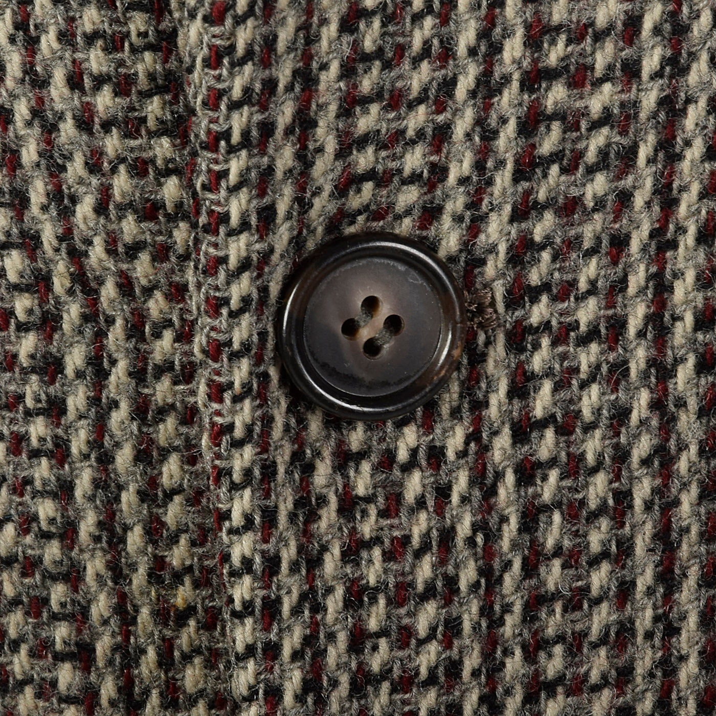 1950s Black and White Tweed Jacket with Red Stripe