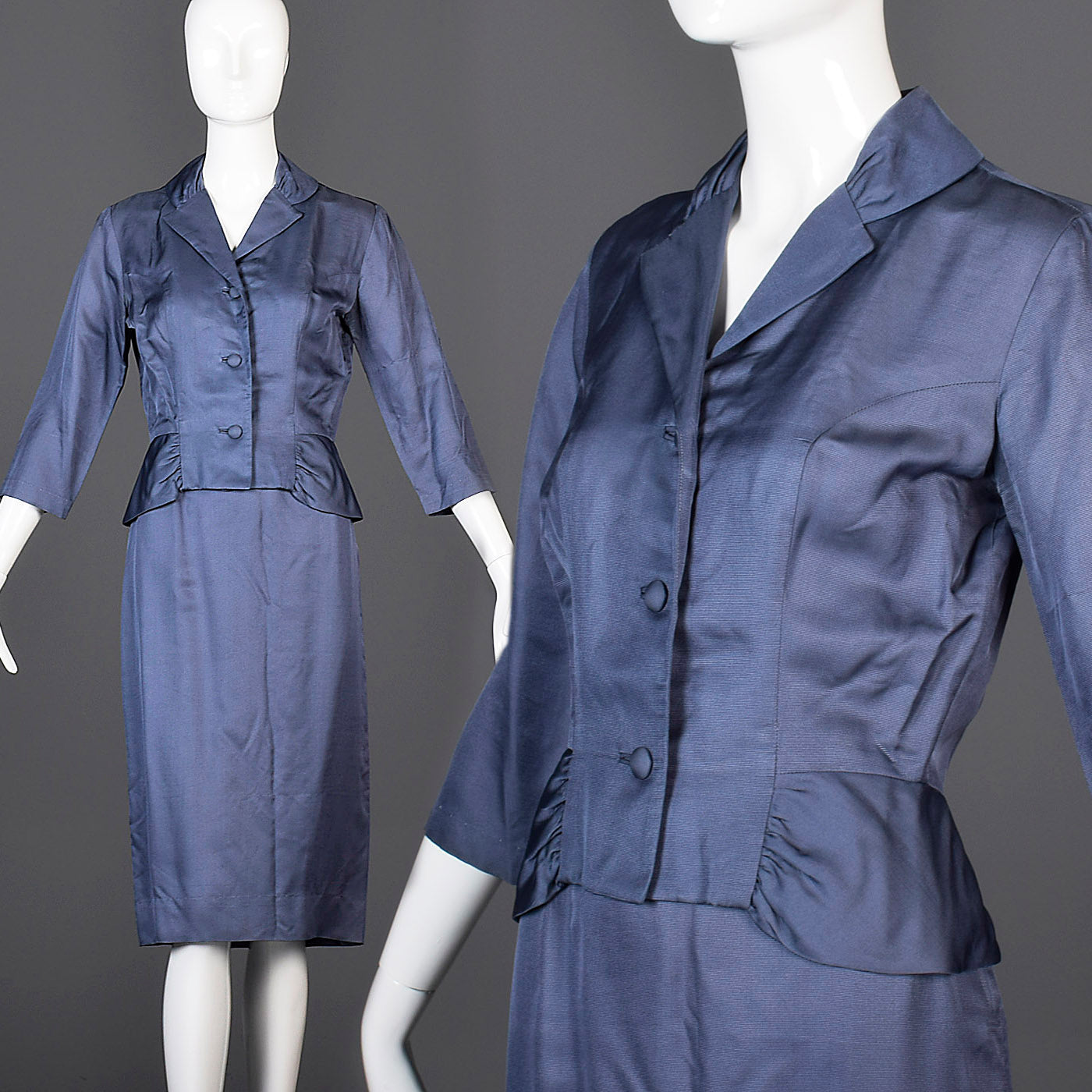 1940s Silk Faille Skirt Suit