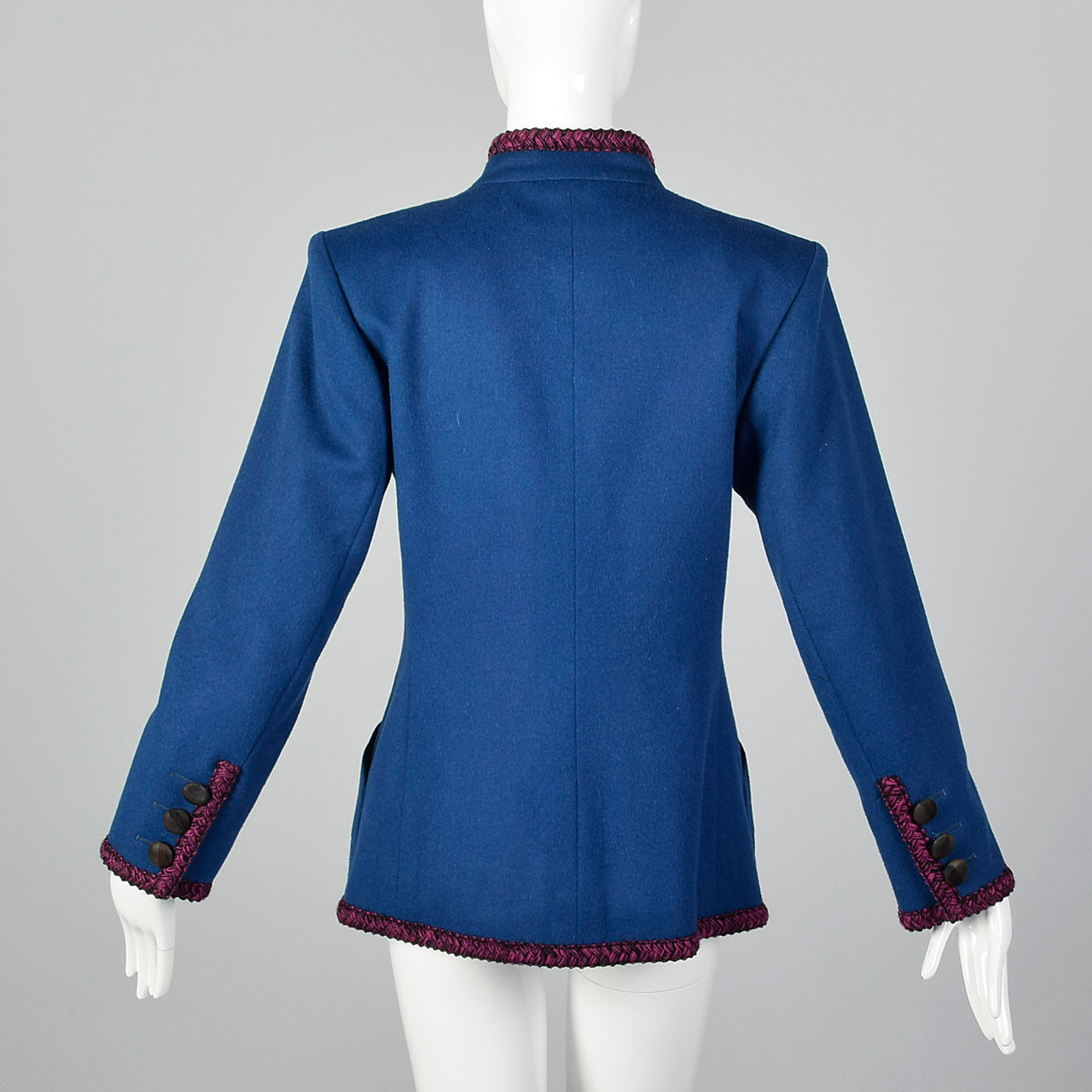 1980s Yves Saint Laurent Rive Gauche Blue Wool Jacket