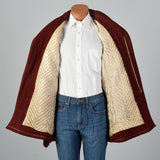 1950s Men's Red Plaid Belted Winter Workwear Coat