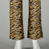 Small Guess Jeans Tiger Stripe Pants Mid Rise Cotton Animal Print