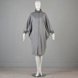 1980s Bonnie Cashin Gray Batwing Coccoon Coat