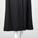 XS 1970s Double Breasted Black Maxi Coat