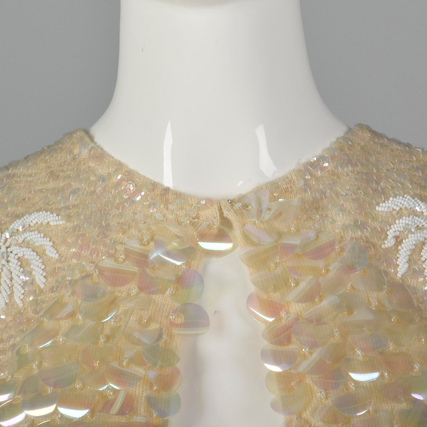 1960s Cream Sequined Sweater Vest