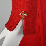 Large St. John Collection 1980s Red Knit Skirt Suit