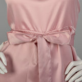 1980s Pink Satin Wrap Jumpsuit Halter Top Harem Palazzo Pant