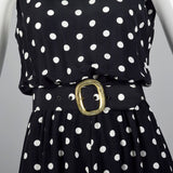 1980s Black and White Polka Dot Dress