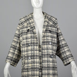 1960s Plaid Clutch Coat with Matching Skirt