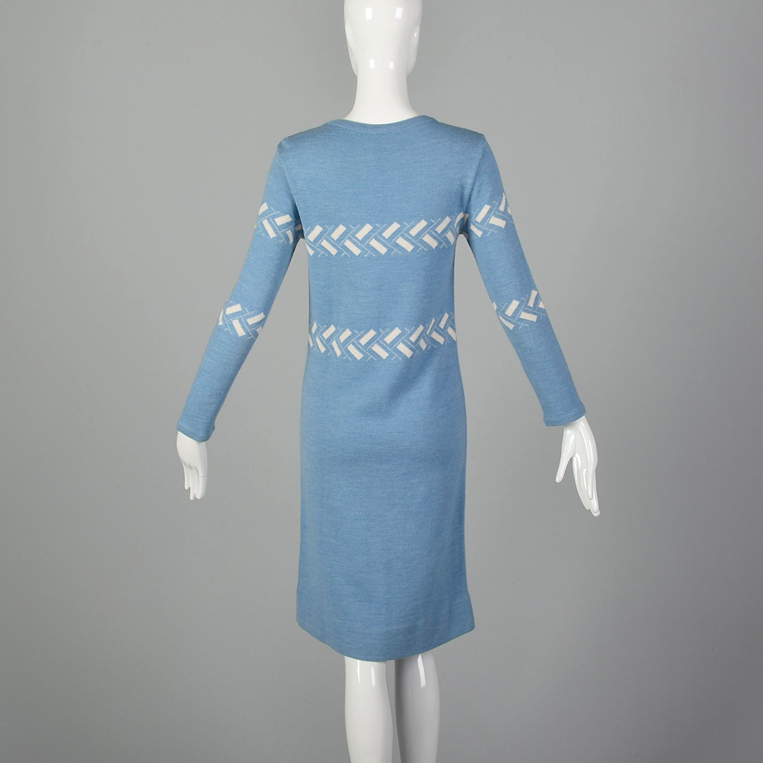 XS Courreges 1970s  Blue Sweater Dress