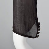 1920s Sheer Black Dress with Layered Skirt