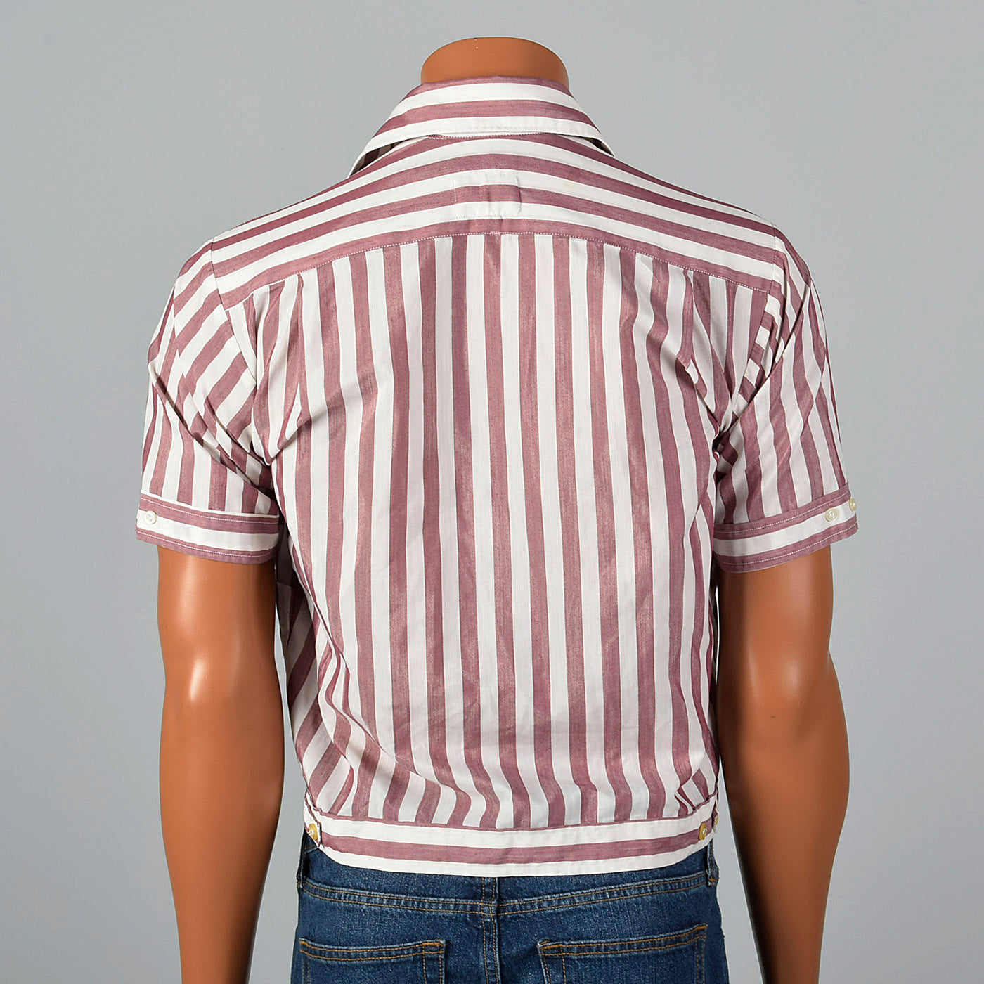1950s Cropped Rockabilly Red Stripe Shirt