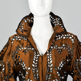 1980s Victor Costa Bronze Metallic Blouse