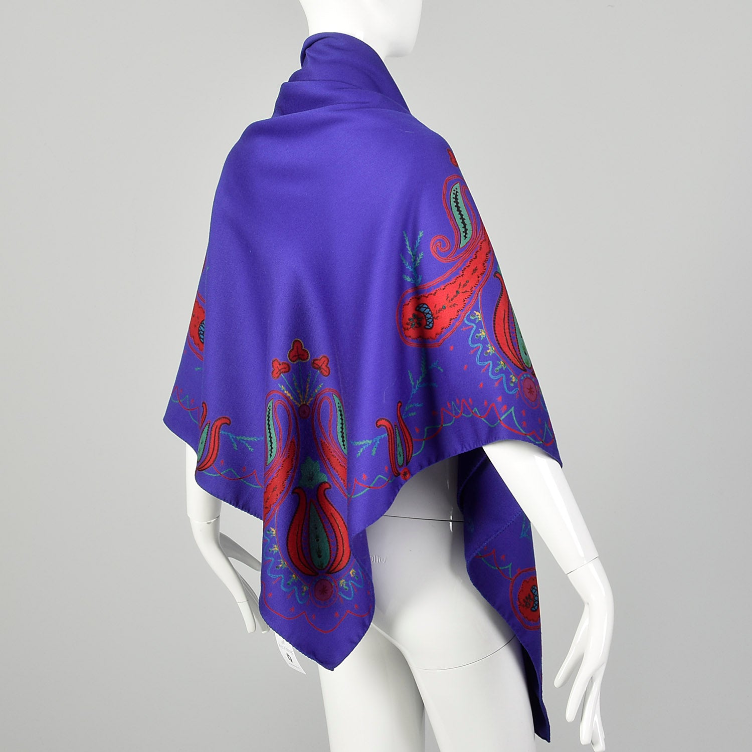 Emanuel Ungaro Paisley Print Purple Tapestry Shawl