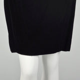 Large 1990s Oleg Cassini Black Tie Dress Velvet Beaded Strapless Cocktail Mini