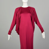 Small 1980s Missoni Silk Jersey Formal Gown Draped Fuchsia Maxi Dress