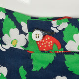 XL 1970s Novelty Print Pants Deadstock Wide Leg High Waist Strawberry Print