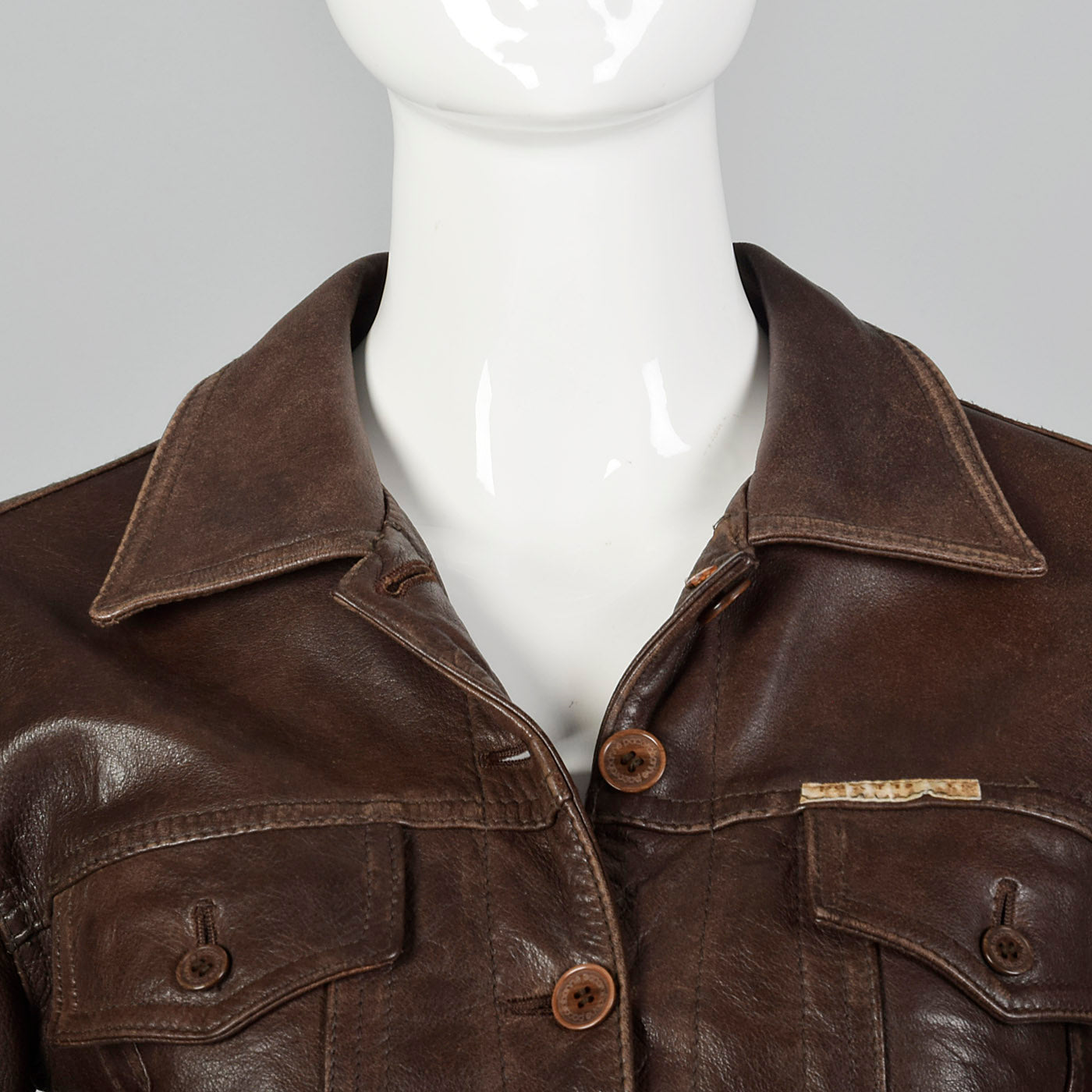 1990s Paco Rabanne Brown Leather Jacket