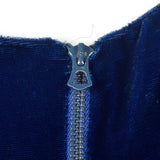 1940s Blue Silk Velvet Gown with Gathered Bust