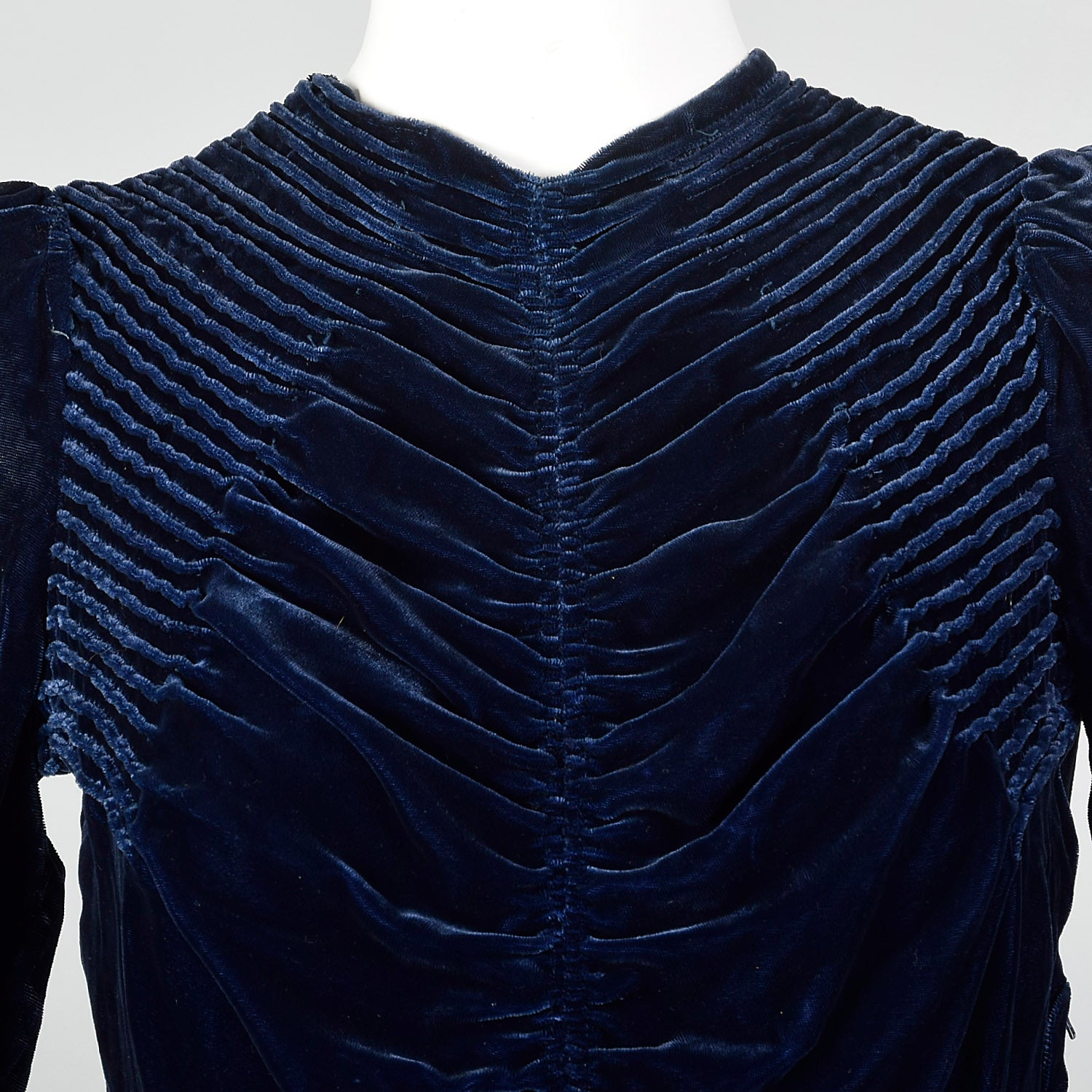 Small 1930s Blue Velvet Dress