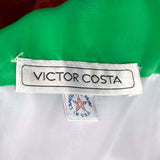 1980s Victor Costa Floral Print Dress