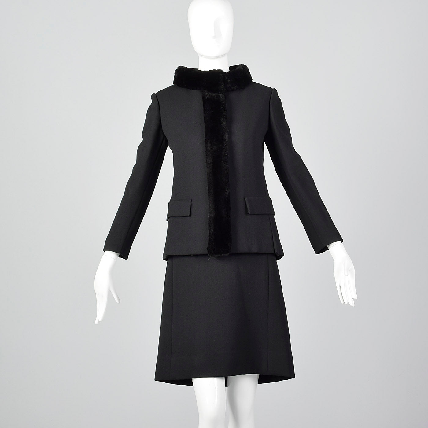 1960s Black Dress and Jacket Set