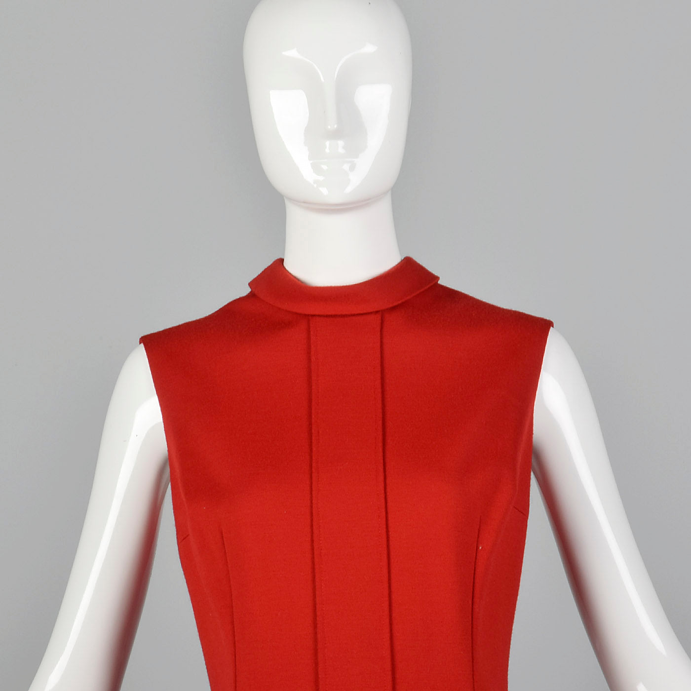 1970s Red Shift Dress with Drop Waist