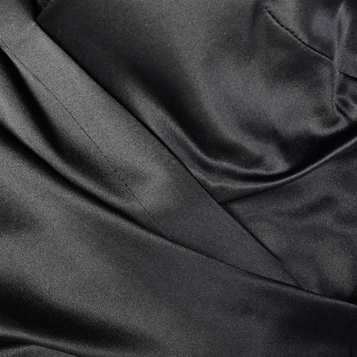 Small-Large 1980s Black Beaded Collar Wrap Top