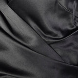 Small-Large 1980s Black Beaded Collar Wrap Top