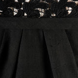 1950s Black Silk Dress with Illusion Bust