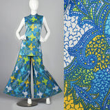 1960s Blue Palazzo Pants and Tunic Outfit