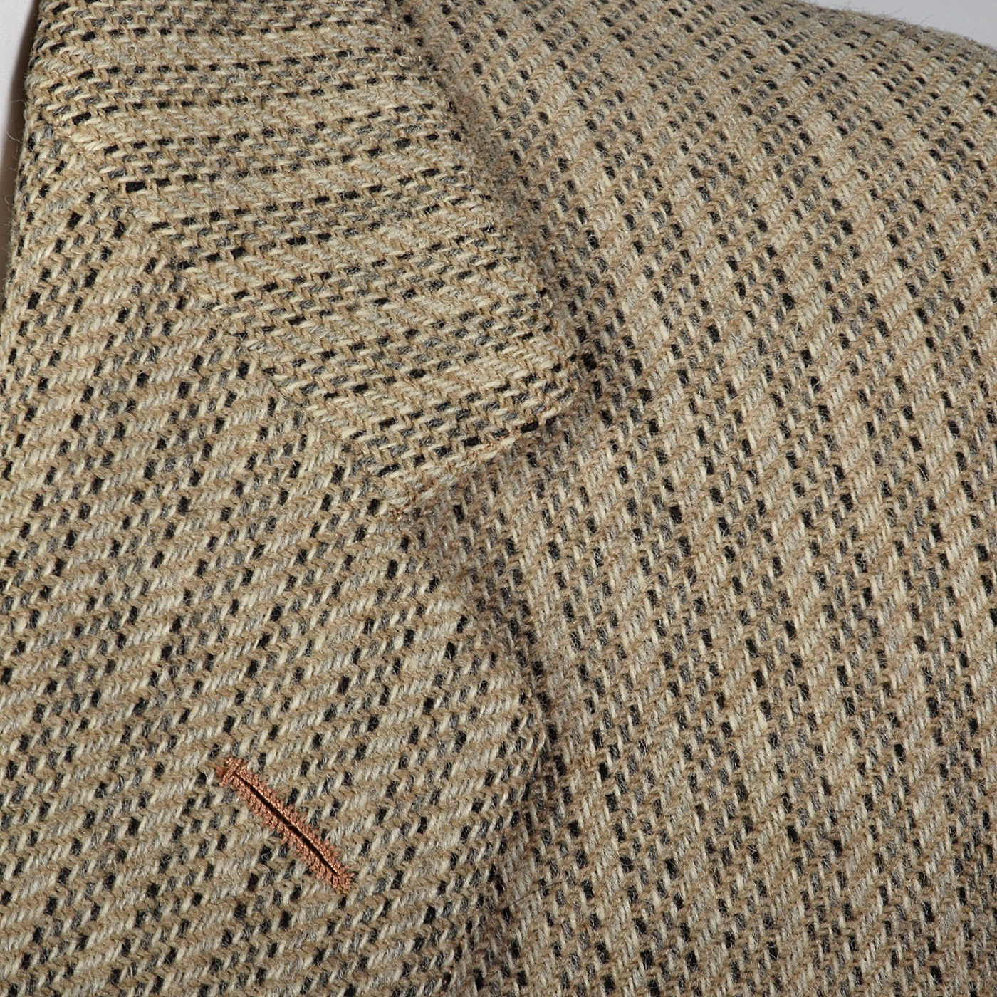 1950s Tan Tweed Stripe Jacket with Convertible Pockets