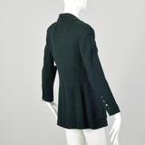 Small 1990s Karl Lagerfeld Blazer Avant Garde Green Wool Wide Lapel
