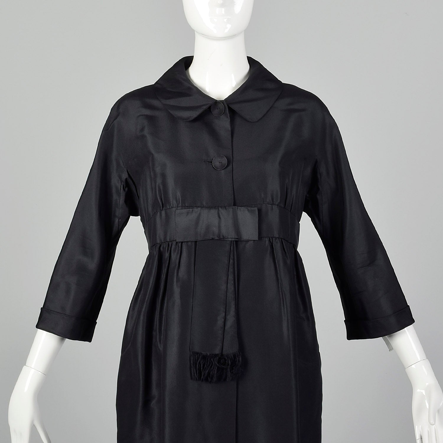 Large 1960s Black Silk Evening Jacket