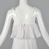 1970s White Eyelet Dress